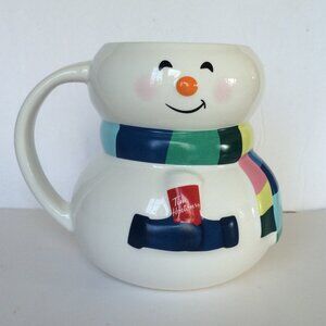 Tim Hortons 2023 Snowman Coffee Mug White Multicolor Scarf